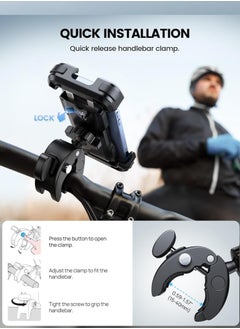 Generic Bike & Motorcycle Phone Mount – Quick Lock & Release, Adjustable Handlebar Clamp for 4.7"-7" iPhone/Samsung & More (Black)**  - Image 4