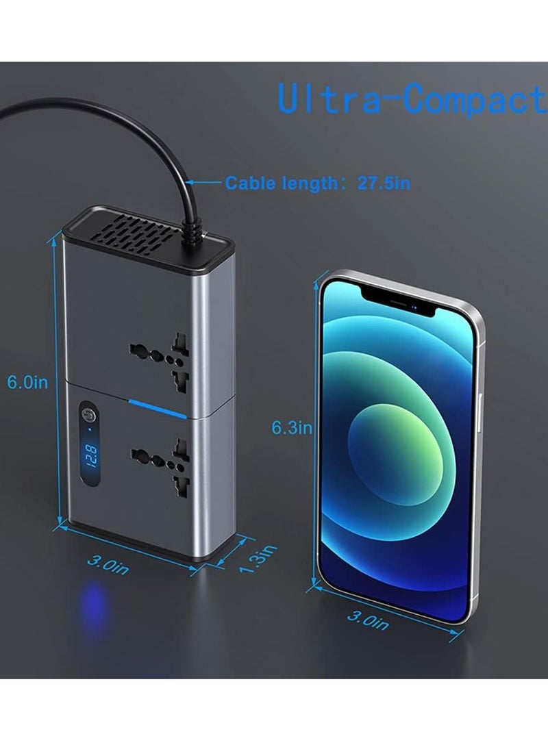 ELTRAZONE 200W Car Inverter with LED Display: USB & Type-C Charging Convenience - Image 5