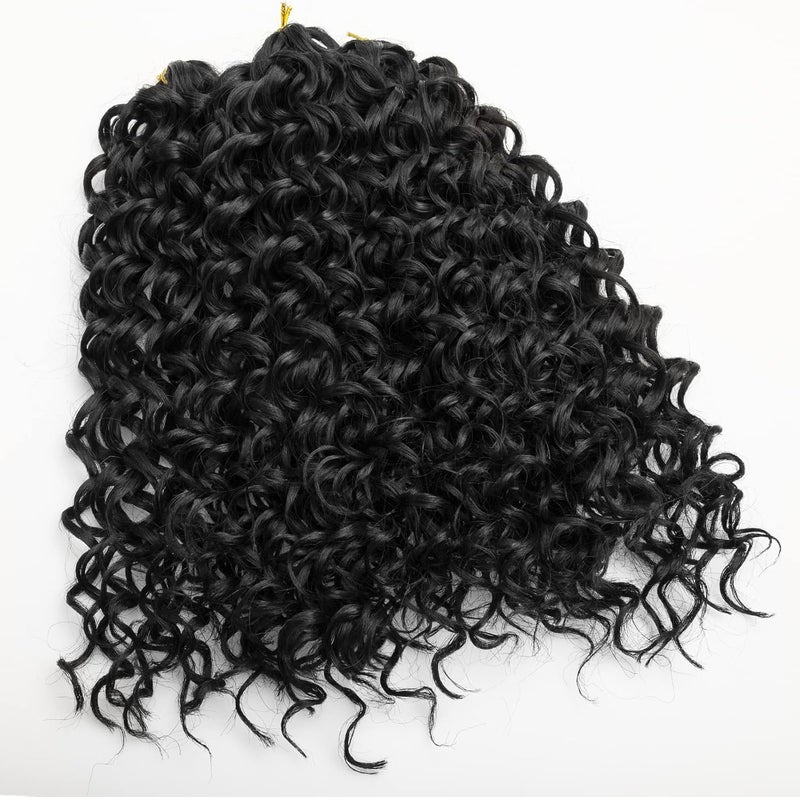 QRHSUKA شعر محبوك بنمط GoGo Curl للنساء، بتموجات مائية وشعر بشري مموج، إضافات شعر صناعية (طول 14 بوصة، عبوة تحتوي على 6 قطعات)، اللون 1B - Image 2