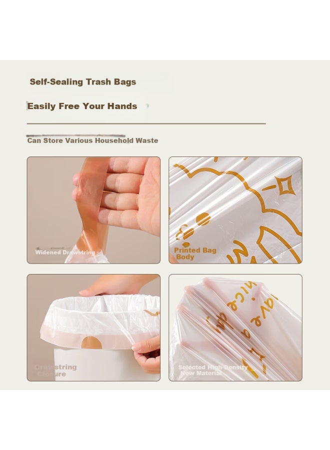 Okiss Tear-free Drawstring Garbage Bags Thickened Large Household Kitchen Extra Thick Student Dormitory 178pcs 45*50cm - Image 3