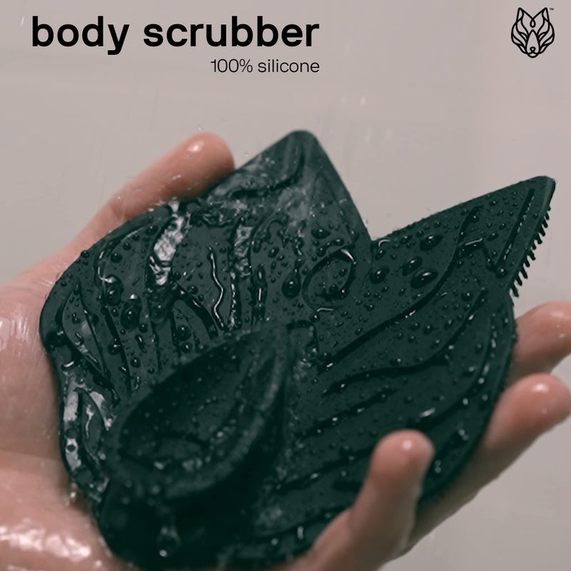 Black Wolf Body Scrubber - 100% Silicone Bristles for a Hygienic Deep Clean Experience - Easy to Clean Excess Soap and Body Wash Off - Image 3