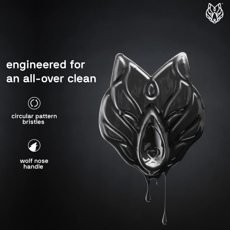 Black Wolf Body Scrubber - 100% Silicone Bristles for a Hygienic Deep Clean Experience - Easy to Clean Excess Soap and Body Wash Off - Image 4