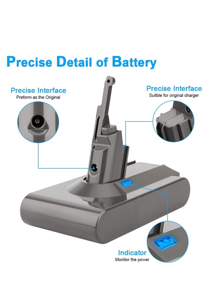 Excefore - Replacement Battery for Dyson 21.6v 3.5Ah Battery, Compatible with V8 Animal V8 SV10 Absolute Fluffy Cordless Handhold Vacuum Cleaner Tools - Image 1