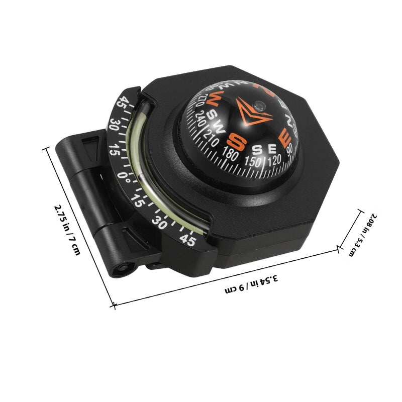 Luminous Foldable Car Dashboard Compass Ball High Precision Auto Dash Mount for Hiking Marine Use - Image 3