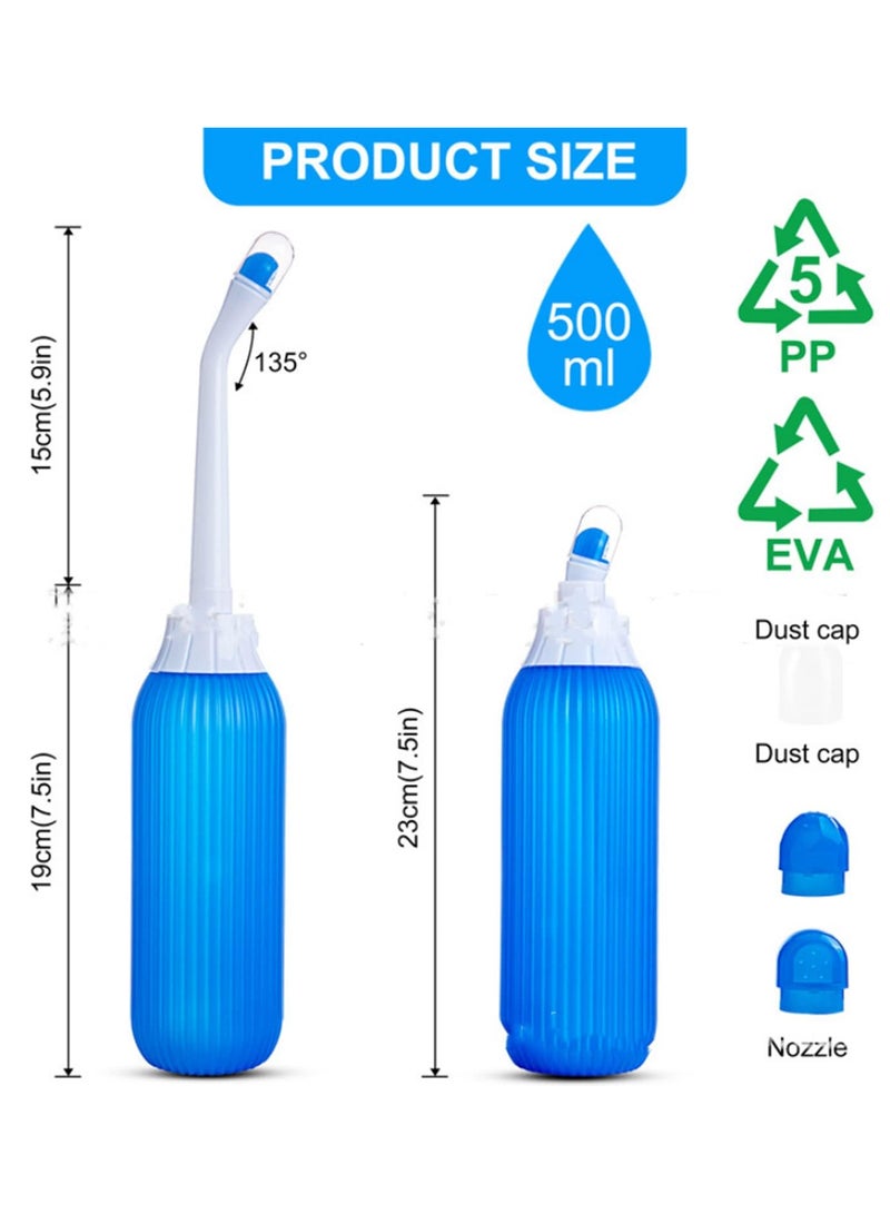 1PCS 500ML Portable Bidet Private Parts Flushing Device Baby Butt Cleaner Confinement Pregnant and Lying In Women Perineum Body Bidet Blue  - Image 3