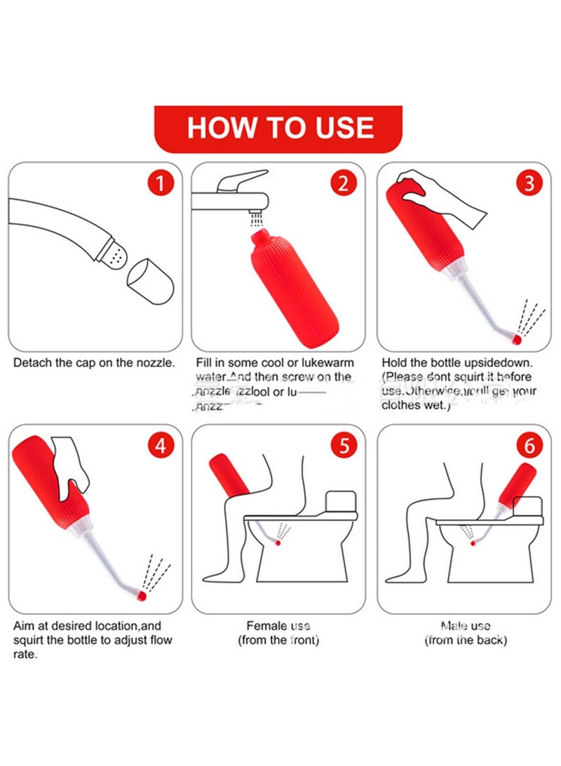 1PCS 500ML Portable Bidet Private Parts Flushing Device Baby Butt Cleaner Confinement Pregnant and Lying In Women Perineum Body Bidet Blue  - Image 5
