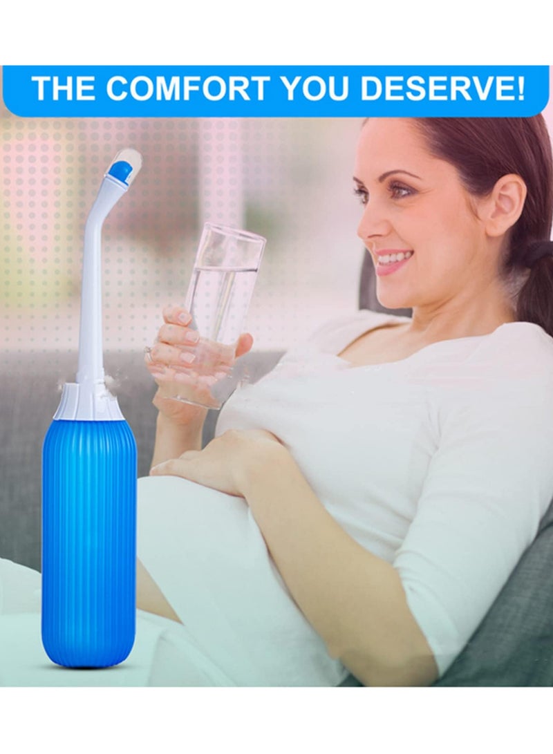 1PCS 500ML Portable Bidet Private Parts Flushing Device Baby Butt Cleaner Confinement Pregnant and Lying In Women Perineum Body Bidet Blue  - Image 4