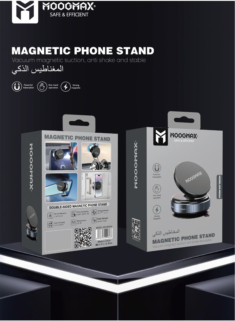 Vacuum Car Holder - 360° Rotatable Magnetic Phone Mount with Type-C Charging & Universal Compatibility