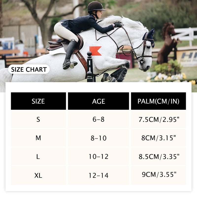 Amoy Kids Horse Riding Gloves Stretch Equestrian Horseback Gloves Boys & Girls Youth Outdoor Mitts Perfect for Biking Cycling Gardening Deep Purple M Age 8-10 - Image 5