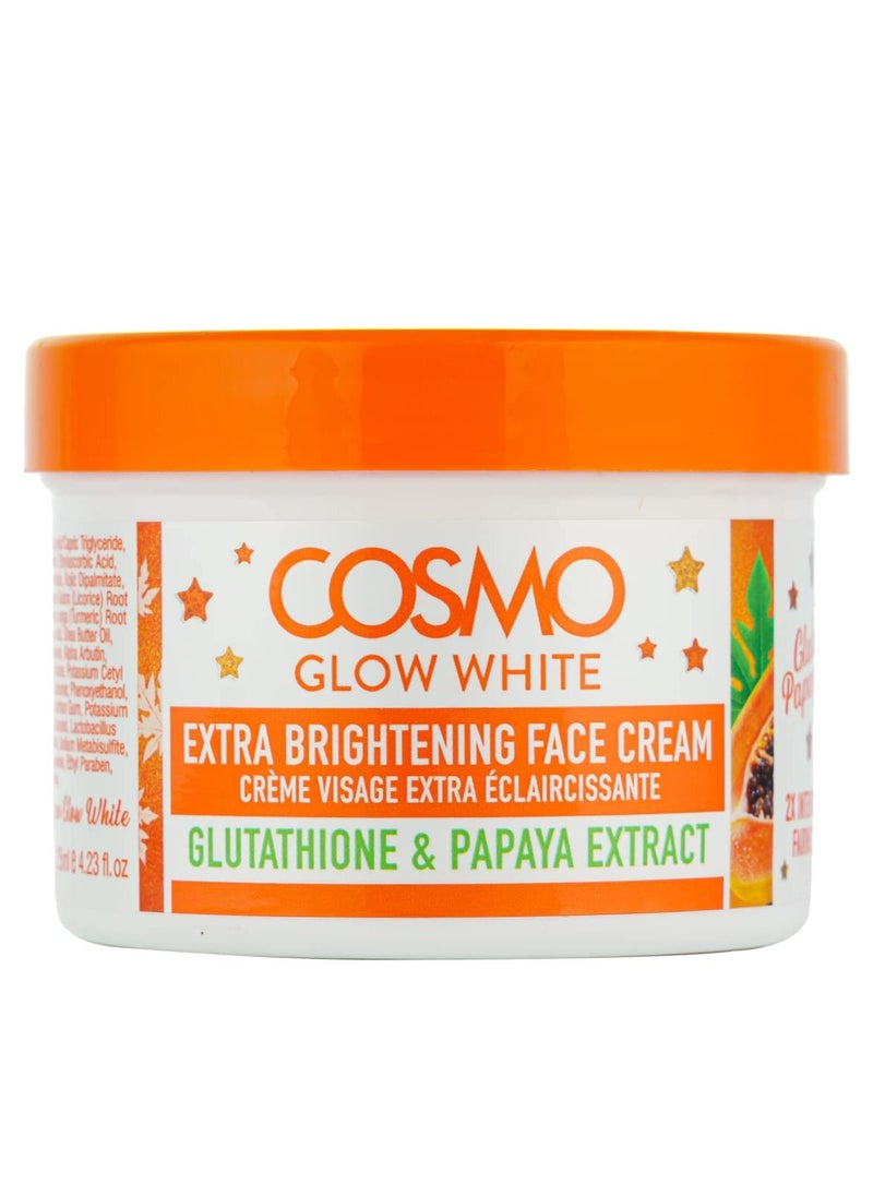 COSMO - Cosmo Glow White Extra Brightening Face Cream 125ml, Glutathione and Papaya Extract, Deeply Hydrating Face Cream, Rich in Antioxidant, For Unisex - Image 1