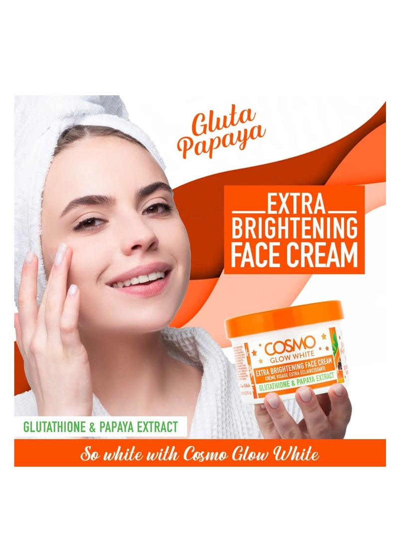 COSMO - Cosmo Glow White Extra Brightening Face Cream 125ml, Glutathione and Papaya Extract, Deeply Hydrating Face Cream, Rich in Antioxidant, For Unisex - Image 1