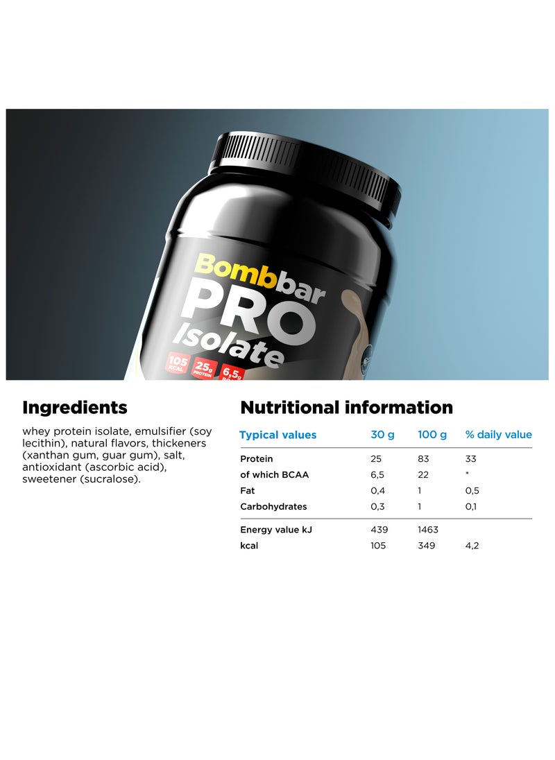 BOMBBAR Pro Whey Protein Isolate Powder Vanilla Cream Flavor 900g  - Image 2
