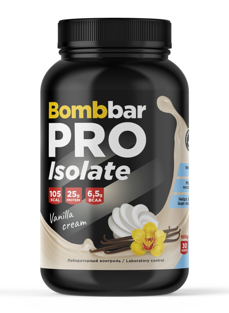 BOMBBAR Pro Whey Protein Isolate Powder Vanilla Cream Flavor 900g  - Image 1