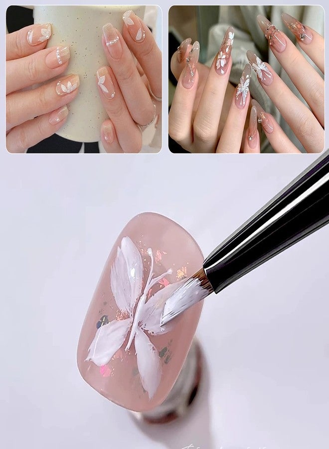 SILPECWEE Nail Brush for Drawing Petals and Butterflies, Acrylic Nail Art Paint Brushes Manicure Brush Nails Design Tool for Women Watercolor Paint & Oil Painting - Black Marble - Image 3