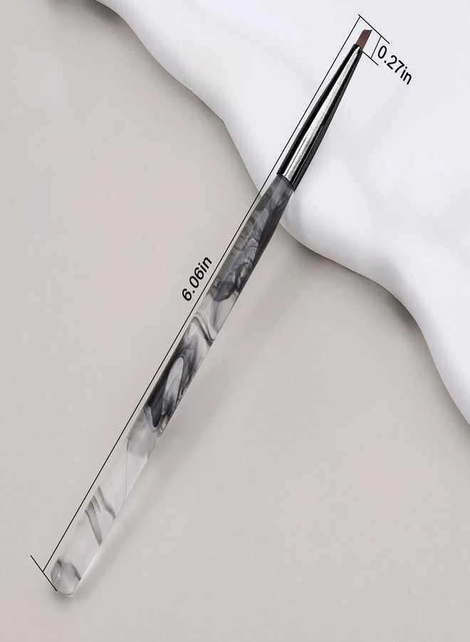 SILPECWEE Nail Brush for Drawing Petals and Butterflies, Acrylic Nail Art Paint Brushes Manicure Brush Nails Design Tool for Women Watercolor Paint & Oil Painting - Black Marble - Image 5