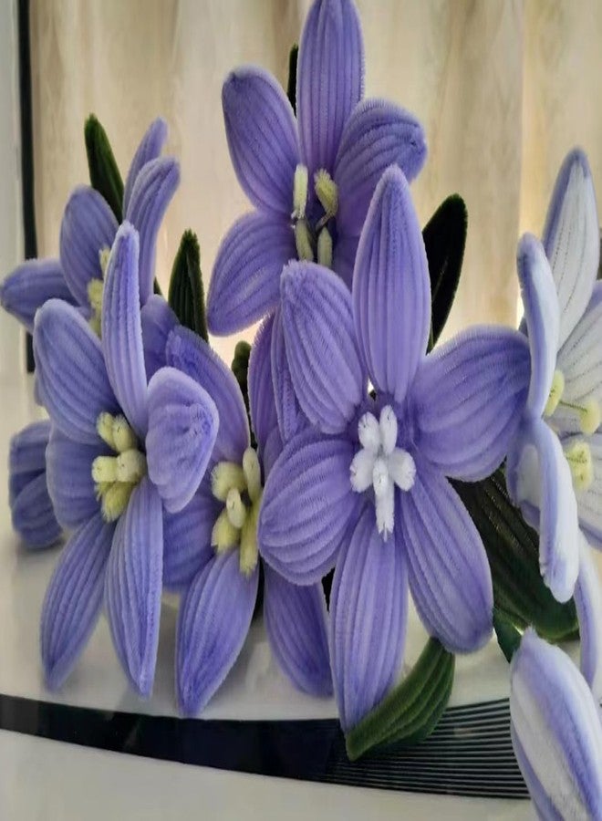 YOOTOM 400 DIY Crafts Pipe Cleaner Flower Kits for Purple Lily Bouquets Making, Artificial Chenille Stems Flower Creation, 12 Lilies for Party Office Home Decor Festival Gift - Image 5