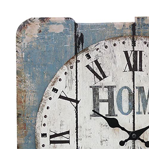 Stonebriar SB-6158A Worn Blue 15" Square White Wall Clock - Image 4
