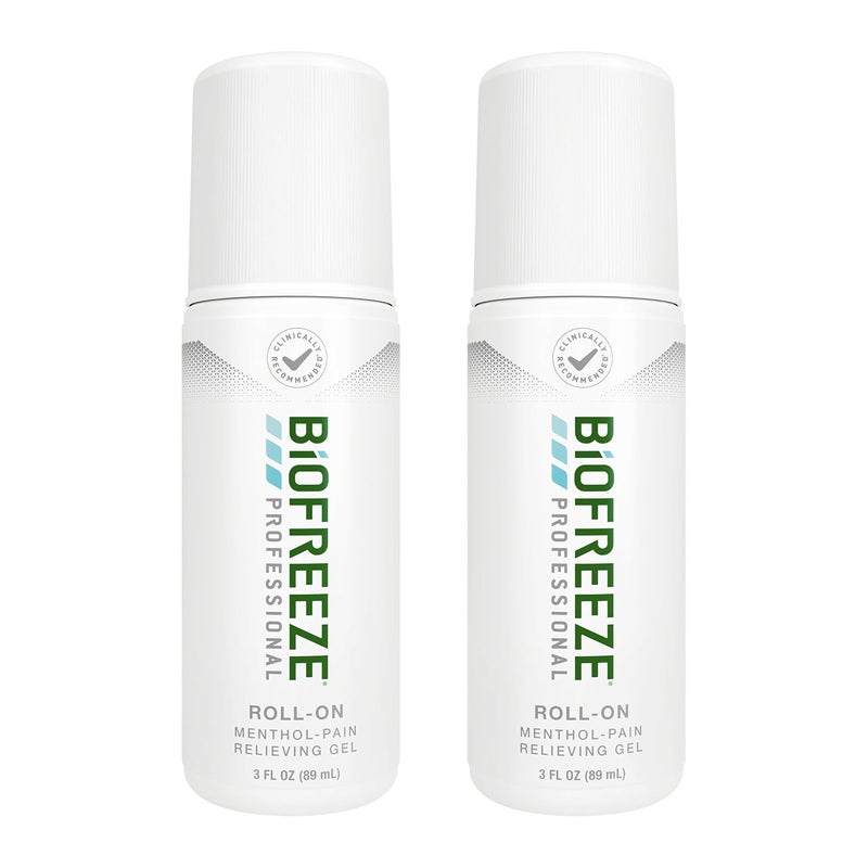Biofreeze Professional Pain Relief Roll On for Knee Neck Hip Joint  Shoulder Simple Backache Pain Reliever Sore Muscle Relief RollOn Menthol Gel 3 Fl Oz Pack of 2 - Image 1
