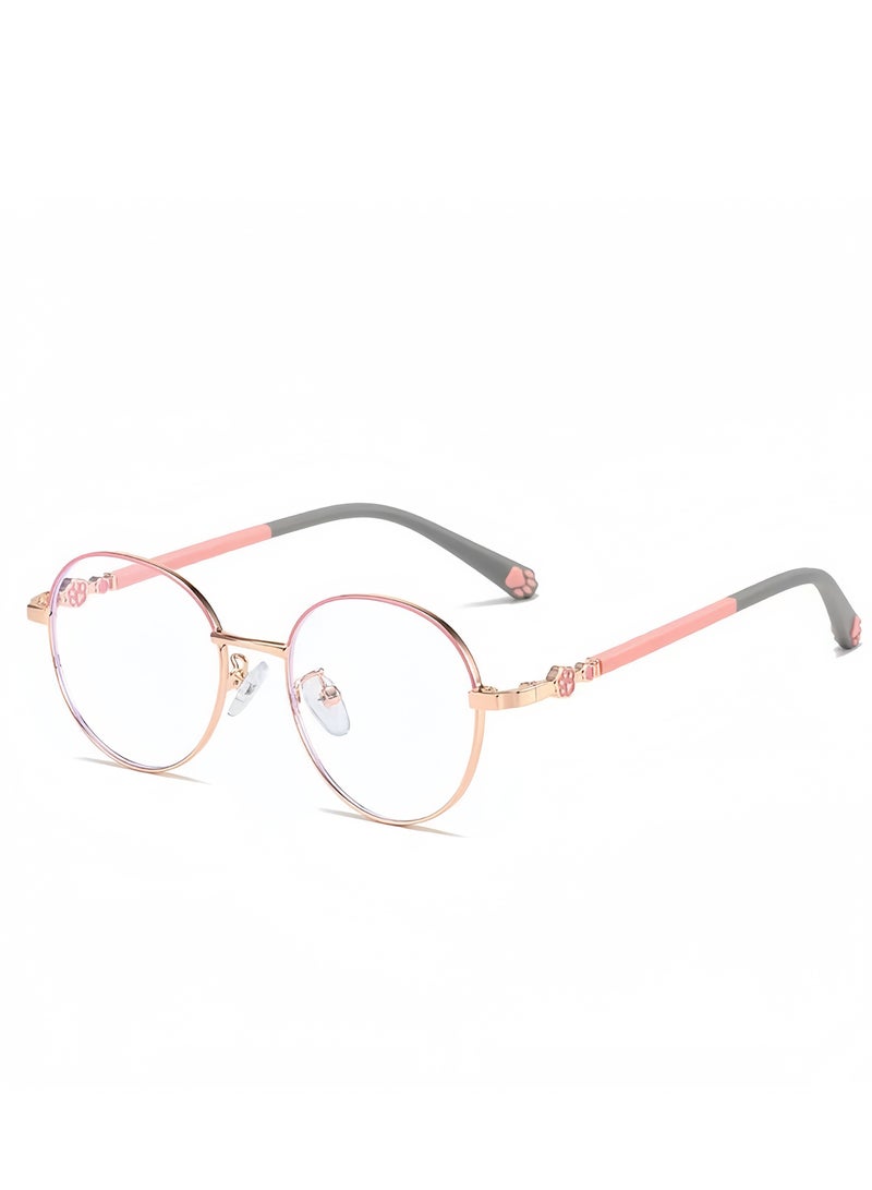 Kids Blue Light Blocking Glasses, Anti Eyestrain Computer Glasses, Gaming Eyewear UV400 Protection with Light Weight Metal Frame for Boys Girls and Children Age 3-12, Pink - Image 1