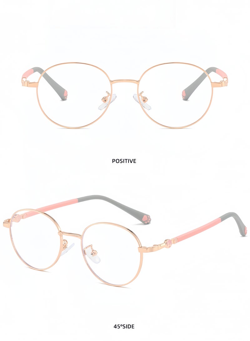 Kids Blue Light Blocking Glasses, Anti Eyestrain Computer Glasses, Gaming Eyewear UV400 Protection with Light Weight Metal Frame for Boys Girls and Children Age 3-12, Pink - Image 5