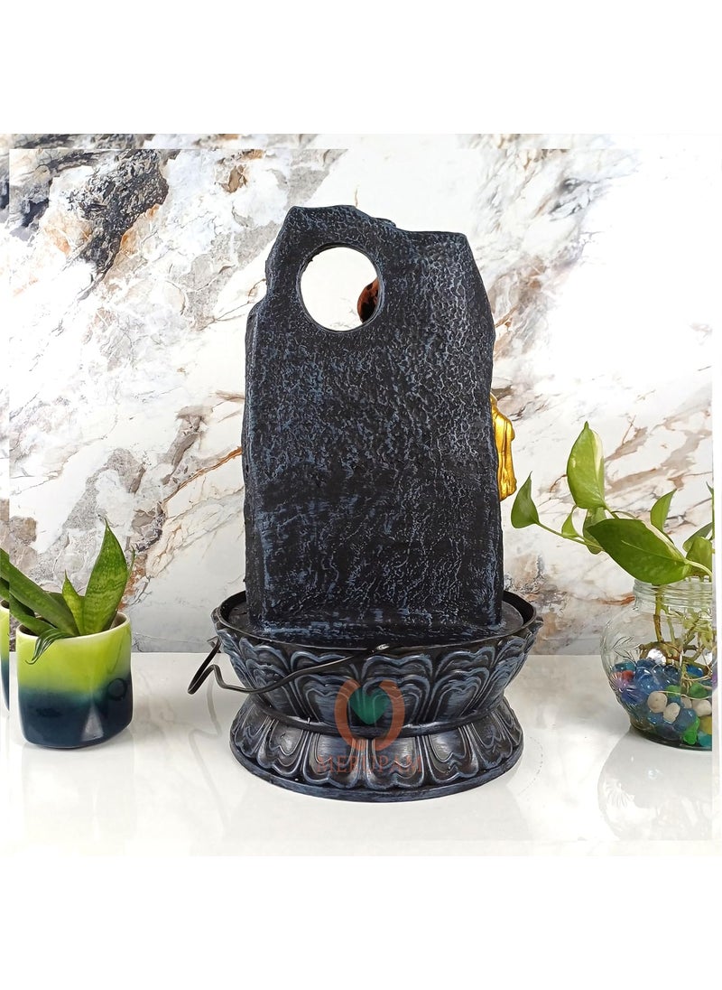 MERUPAM Merupam Radha Mohan Tabletop Water Fountain for Home Decor with Multicolor LED Light Meditation Relaxing Indoor Decoration Zen Fountain for Home Office Bedroom Decoration M38  - Image 4