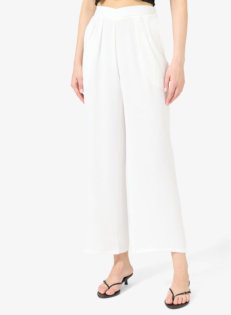 جينجر بنطلون مستقيم بخصر على شكل حرف - Image 1