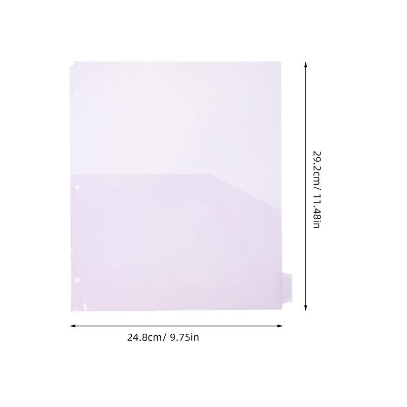 16 Pcs Binder Pockets for Organizing Schedules Binder Pockets File Document Pockets 3-Holes Punched Binder Pockets (A4) - Image 2