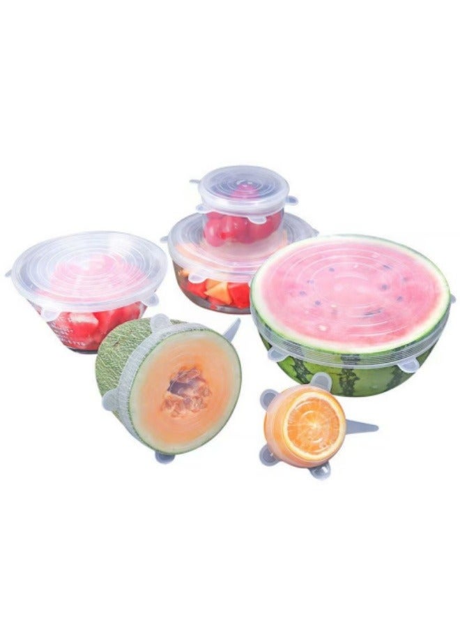 6-Piece Set Of Silicone Fresh-Keeping Lids, Food Cover, Stretch Bowl Lids, Dust-Proof Silicone Fresh-Keeping Lids, Sealing Lids  - Image 1