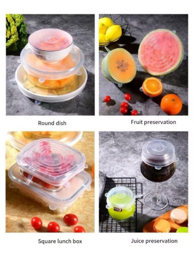 6-Piece Set Of Silicone Fresh-Keeping Lids, Food Cover, Stretch Bowl Lids, Dust-Proof Silicone Fresh-Keeping Lids, Sealing Lids  - Image 5