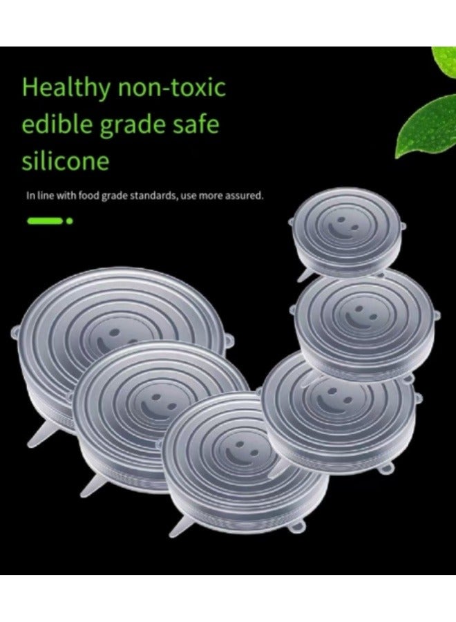 6-Piece Set Of Silicone Fresh-Keeping Lids, Food Cover, Stretch Bowl Lids, Dust-Proof Silicone Fresh-Keeping Lids, Sealing Lids  - Image 4