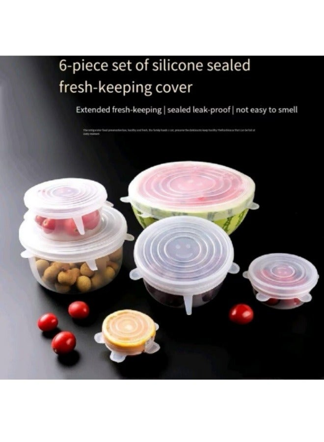 6-Piece Set Of Silicone Fresh-Keeping Lids, Food Cover, Stretch Bowl Lids, Dust-Proof Silicone Fresh-Keeping Lids, Sealing Lids  - Image 2