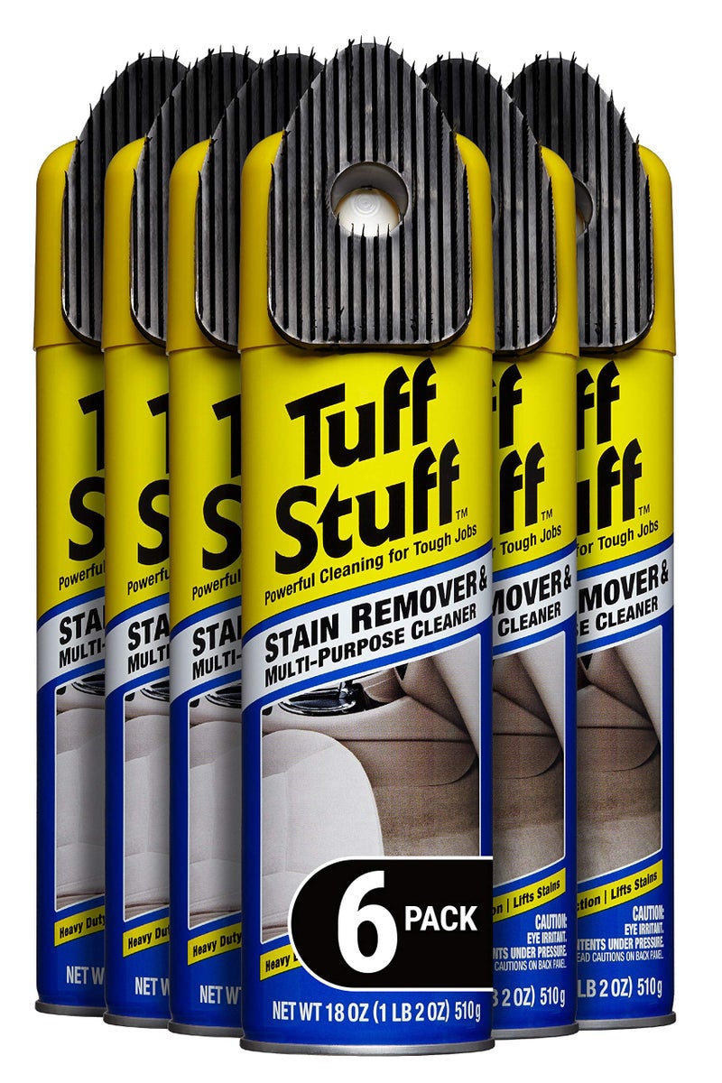 Tuff Stuff Car Cleaner and Stain Remover MultiPurpose for Cars Truck Motorcycle Scrubby Cap Aerosol Pack of 6 17182C6PK