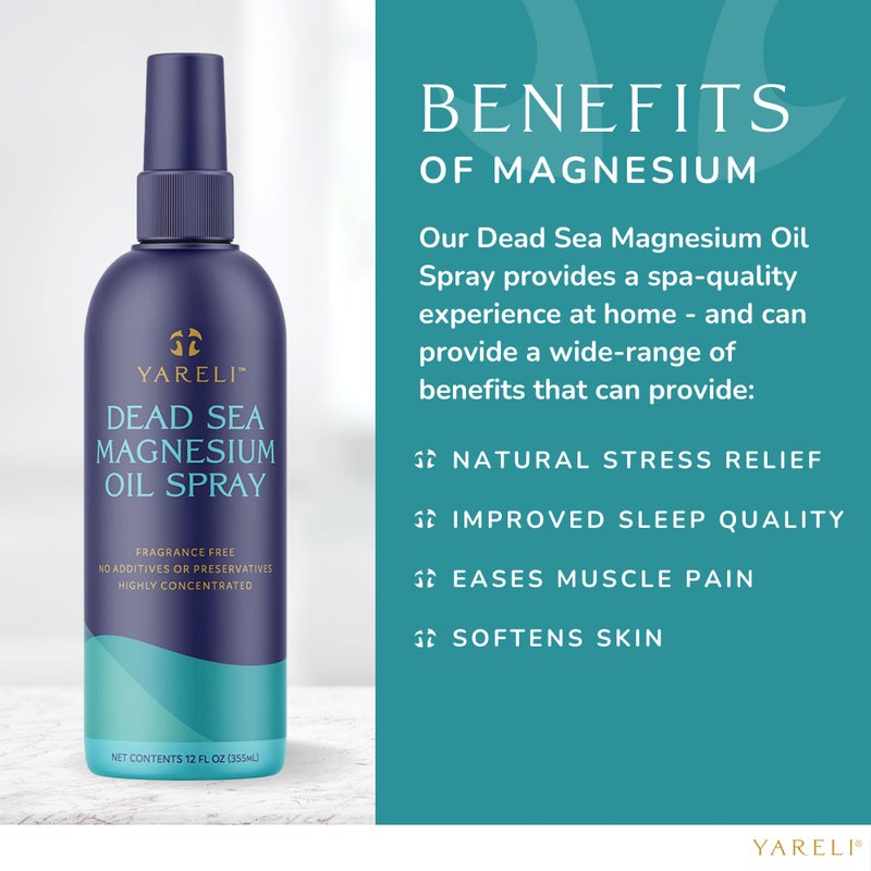 Yareli Magnesium Oil Spray, Ultra Absorbent High Strength Dead Sea Magnesium, 12oz, for Better Sleep and Muscle Relaxation - Image 3