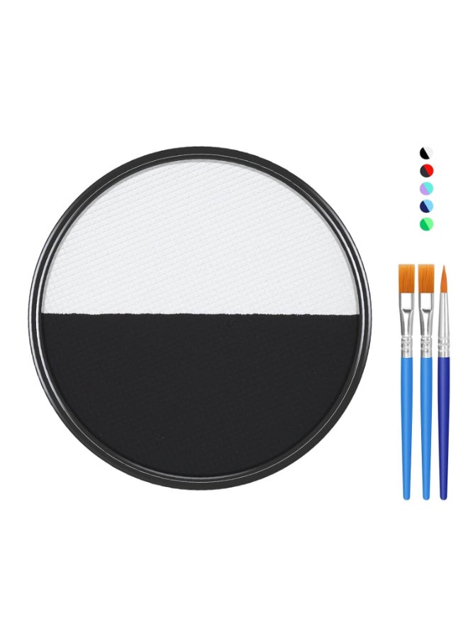 FREEORR Black White Face Body Paint Makeup Foundation 30g Water Activated Cream to Powder Face Body Paint Makeup for Halloween Costume Cosplay Theater Stage DressUp Makeup Matte Non Toxic - Image 2