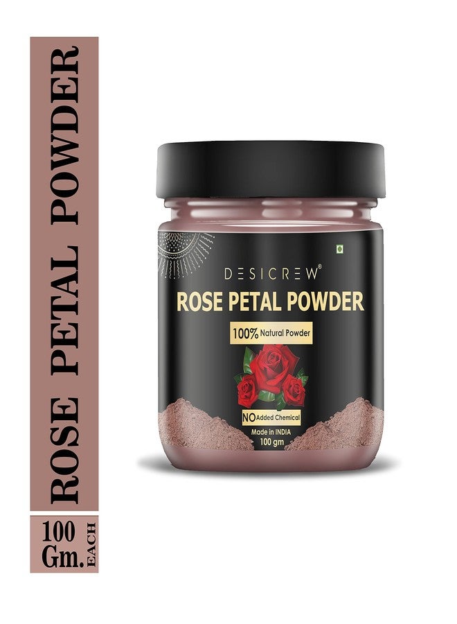 DESICREW Desi Crew Natural & Pure Rose Petals Powder For Pinkish, Soft, Pimple free, Extra Glowing & Shiny, Deep Cleansing, Skin Face Pack 100 GM - Image 2
