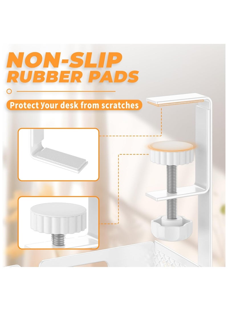 NNEWVANTE Cable Management Under Desk,Under Desk Cable Management Tray,desk Cable Organizer, Cable Management Box,Cord Organizer forDesk,Under Desk Storage for Office,Home-No Drill to Desk Cable Raceway(White) - Image 5