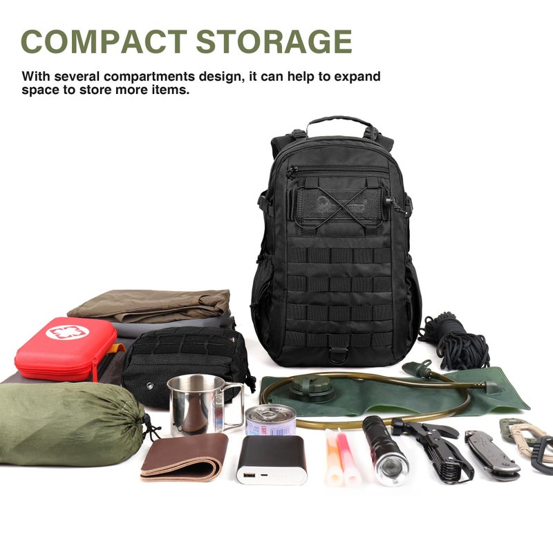 Mardingtop Small Military Tactical Backpack for Men 20L Molle Rucksack EDC Daypack for Hiking,Travel,Camping, Hunting - Image 3