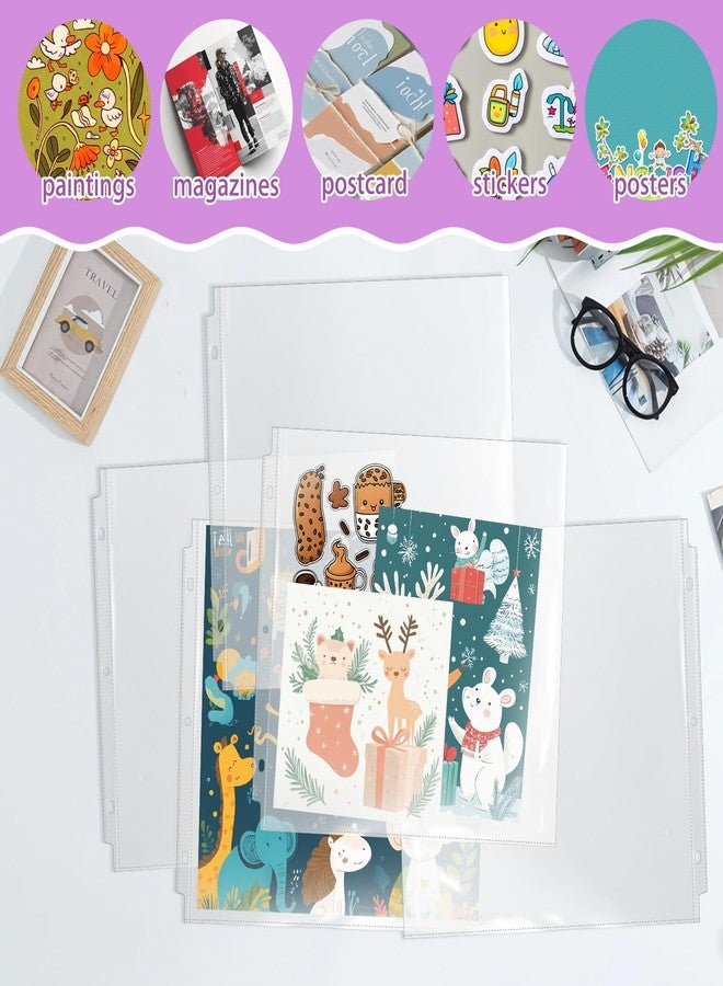 Vmiapxo 100 Pack 12" x 12" Scrapbook Page Protectors, Craft Paper Protective Sleeves Photo Vinyl Storage Pockets Organizer Scrapbook Binder Album Supplies for 3 Ring D-Ring Binder - Image 4