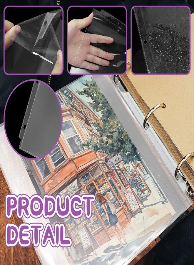 Vmiapxo 100 Pack 12" x 12" Scrapbook Page Protectors, Craft Paper Protective Sleeves Photo Vinyl Storage Pockets Organizer Scrapbook Binder Album Supplies for 3 Ring D-Ring Binder - Image 3