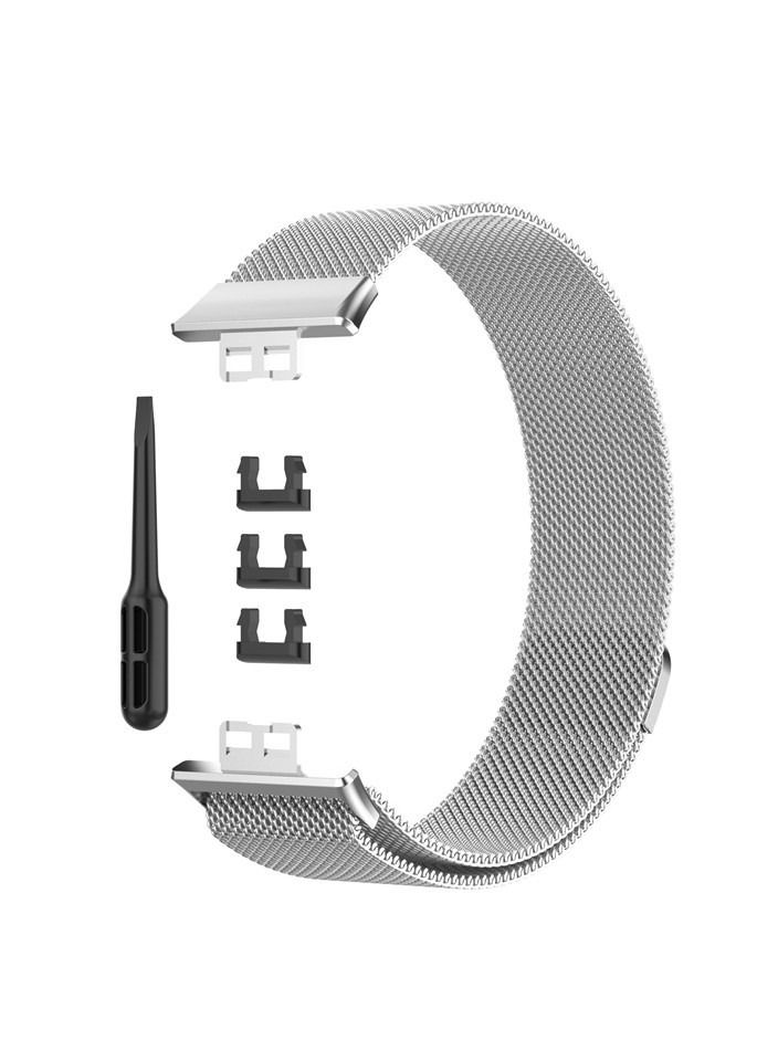 فون بلانيت Stainless Watch Band For Huawei Watch Fit Strap Solid color Fitness Sport Bands For Huawei Watch Fit(Silver) - Image 3