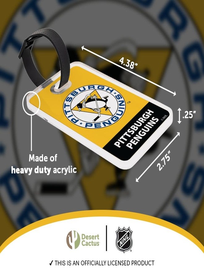 Desert Cactus Pittsburgh Penguins Luggage Tag – Official NHL National Hockey League Travel ID Label for Suitcases, Bags, and Carry-Ons (Vintage Acrylic Luggage Tag B1) - Image 4