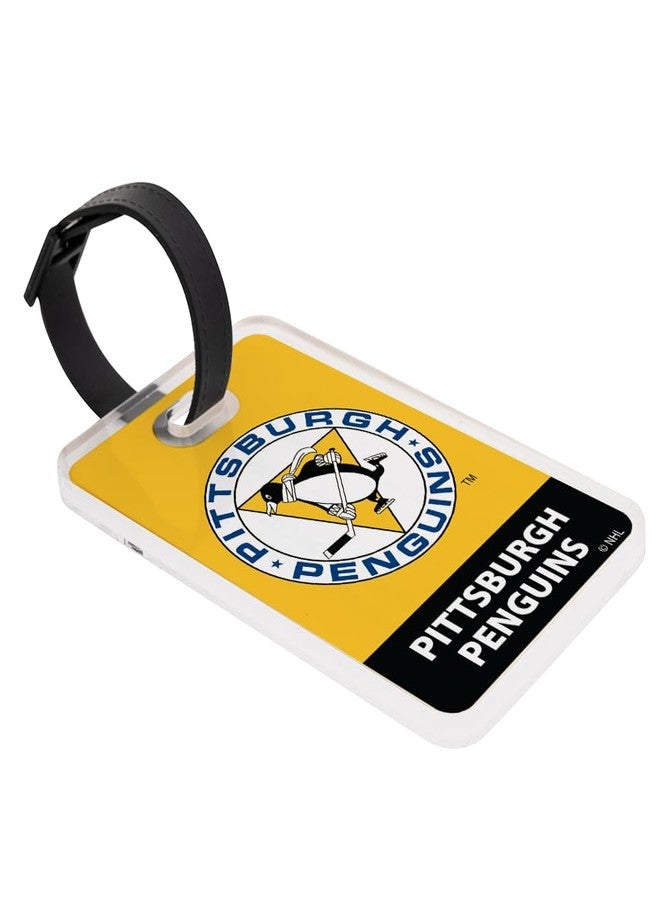 Desert Cactus Pittsburgh Penguins Luggage Tag – Official NHL National Hockey League Travel ID Label for Suitcases, Bags, and Carry-Ons (Vintage Acrylic Luggage Tag B1) - Image 1