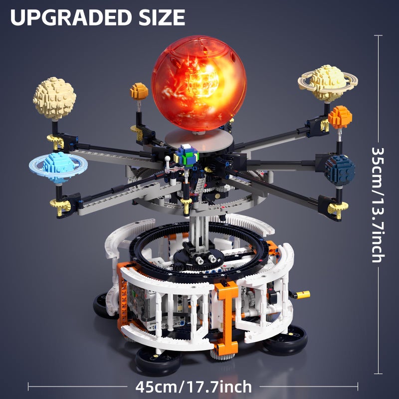 Dolive Dual-Mode Spinning Solar System Space Building Kit, STEM Model with Rotating Planets, Light-up Sun and Astronomy Educational Toys for Kids, Outer Space Birthday Gift for Ages 8+ (1282 PCS) - Image 4