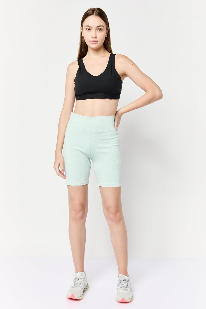 Aerie Women Sportswear Fit Training Biker Shorts, Mint Green  - Image 2