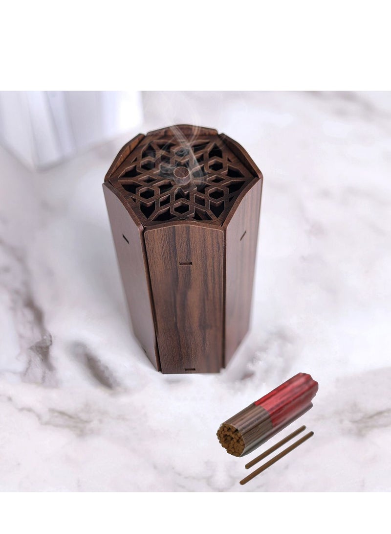 Story Of Candle Car incense burner, brown color, with incense sticks  - Image 1