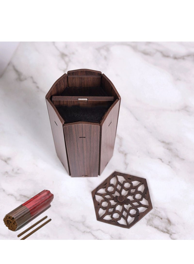 Story Of Candle Car incense burner, brown color, with incense sticks  - Image 2