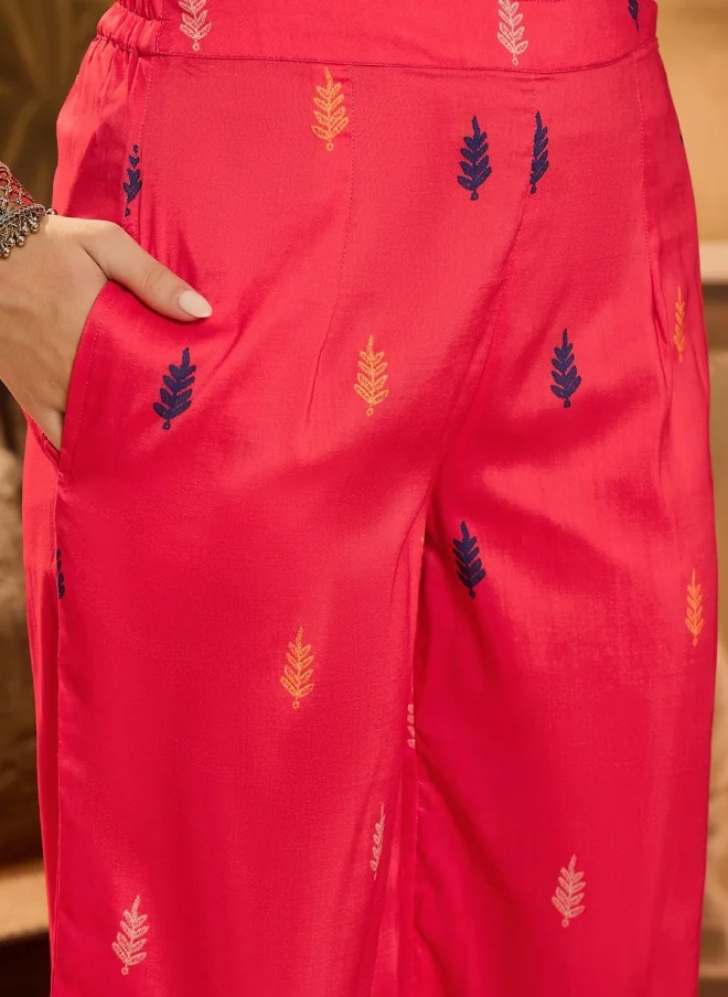 AKS  Floral Printed Red Kurta Set for Women for Women | Best Price UAE