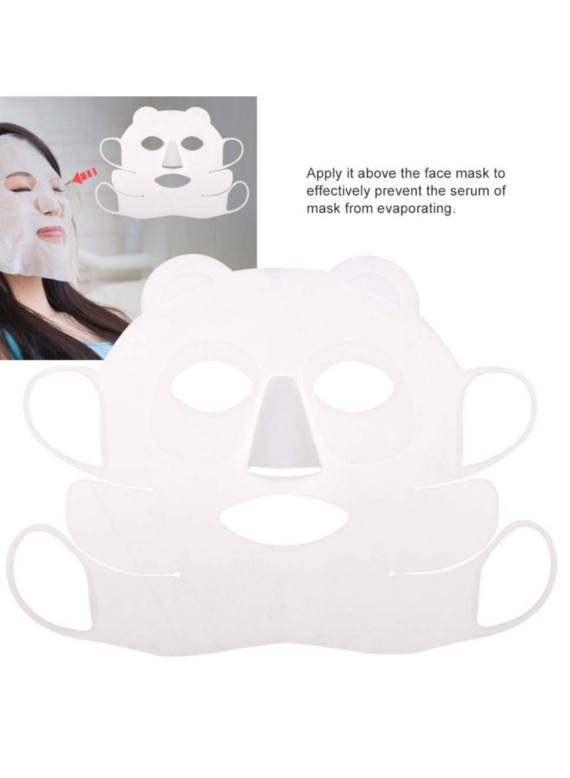 SYOSI Silicone Face Mask, Reusable Ear-Hook Silicone Facial Mask Beauty Face Moisturizing Mask Cover Prevent Serum Evaporation Beauty Tool for Sheet Mask Cover - Image 3