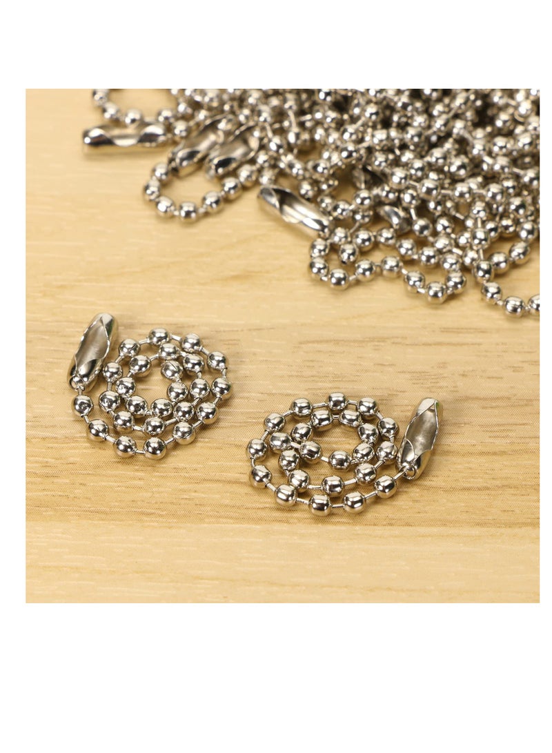 SUNSAR etal Ball Chain with Connector Clasp, 100 Pieces, 120mm Length, 2.4mm Diameter, Dog Tag Keychain Rings - Image 3