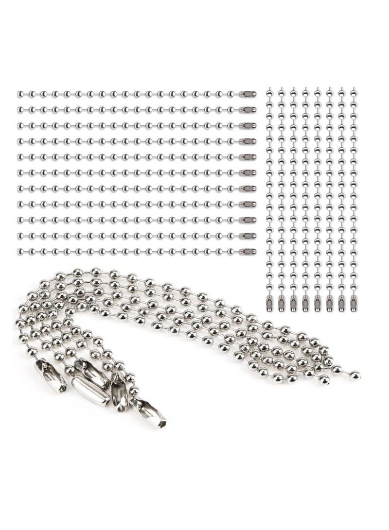 SUNSAR etal Ball Chain with Connector Clasp, 100 Pieces, 120mm Length, 2.4mm Diameter, Dog Tag Keychain Rings - Image 4